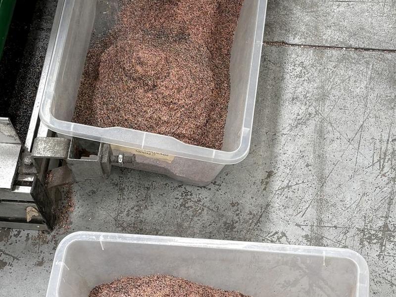 Granulated copper recovered at the facility