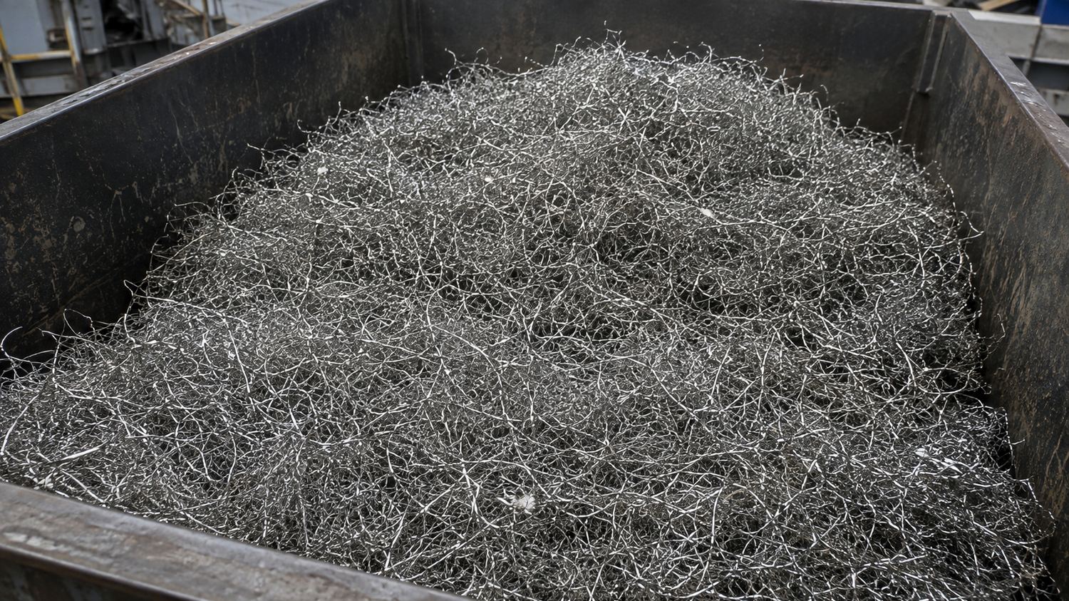 Loose processed spring steel after separation